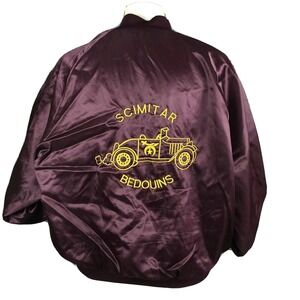 Scimitar Bedouins Vintage 80s Satin Bomber Jacket LR Arkansas Temple Men's XL